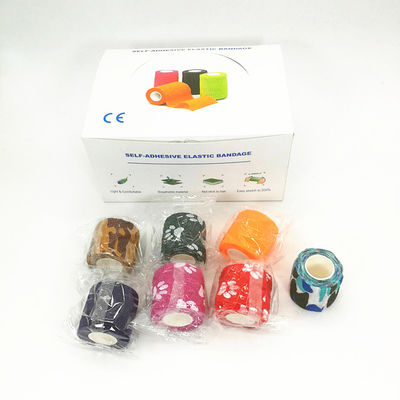 Child Pet sports hand tear able self-adhesive bandage  wholesale puppy dog Cohesive bandage tape green blue bandages