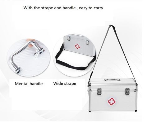 Large space with lock 20"inch  Aluminum  medicine case first aid metal drug container aluminum organizer