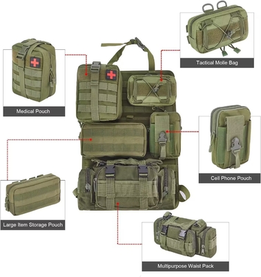 Organisateur tactique pour camion 0.17KG en tissu Oxford vert, sac Molle