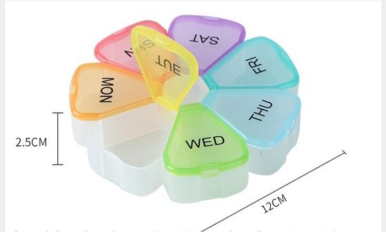 Nice Flower Shape  7 Days Weekly  Pill Box case Storage Fancy Plastic Box Mini Decorative Cases  Boxes Container
